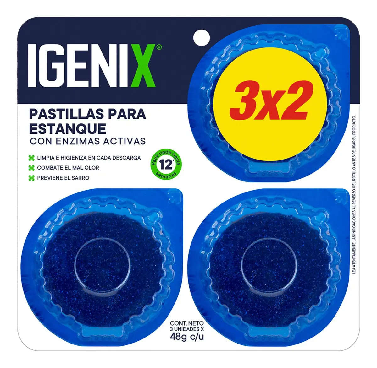 Pastillas Para Estanque Igenix. 3 Unidades.